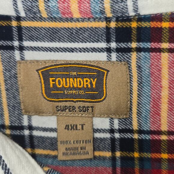 Foundry Supply Co. Super Soft Plaid Button Up Shirt Mens 4XLT - Picture 5 of 5